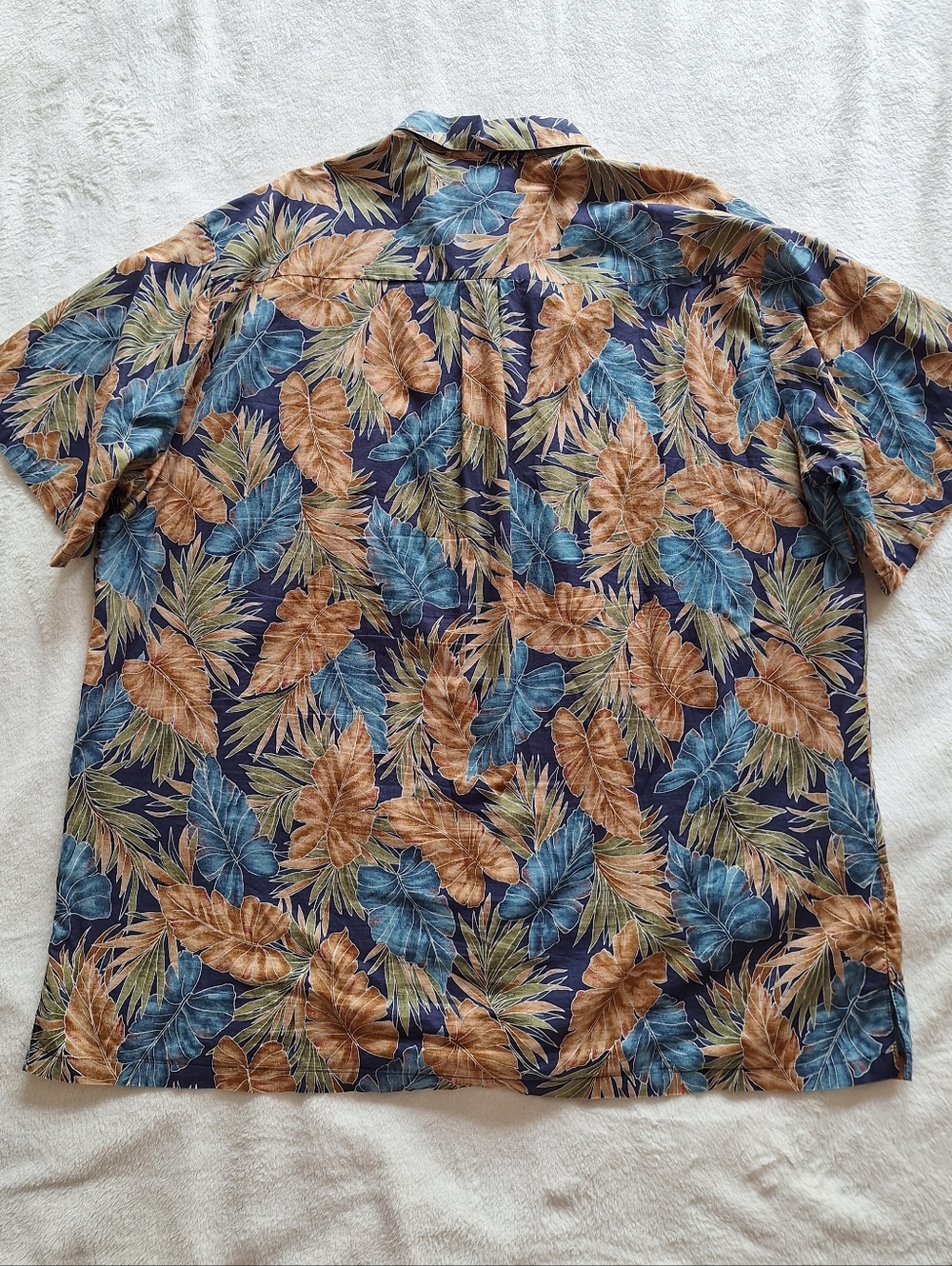Vintage Hilo Hattie 2XL Hawaiian Aloha Shirt Made in Hawaii Blue Floral - Picture 6 of 9